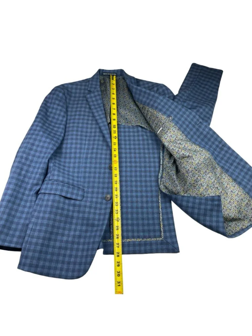 Penguin Men’s Wool Blend 2-Button Blazer Jacket Blue Check Plaid • 38R